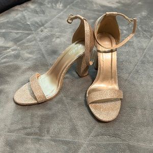 Goldish/rose gold heels